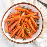 oven Roasted Carrots served in a serving bowl