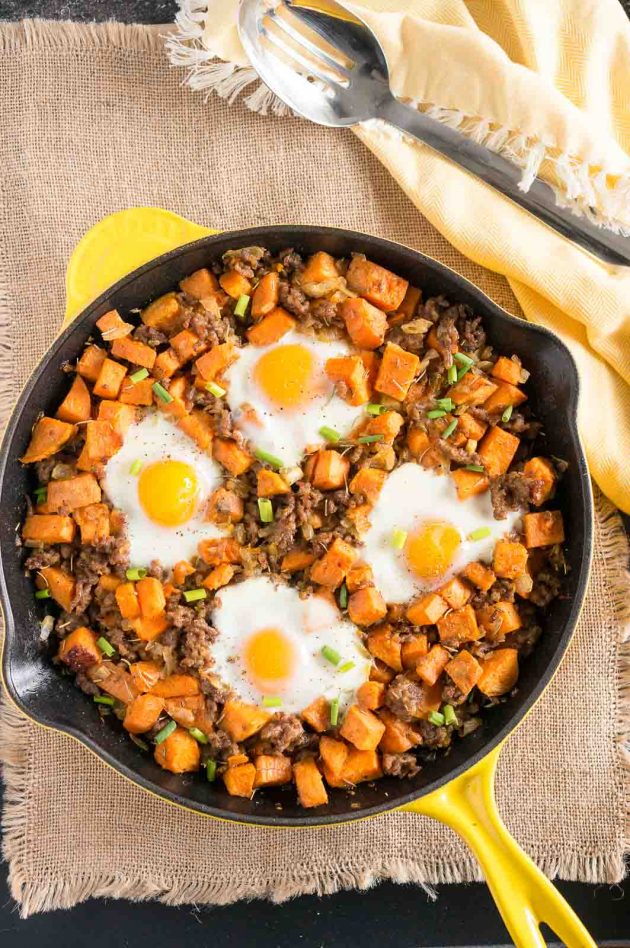 Sweet Potato Hash with Sausage and Eggs Delicious Meets Healthy