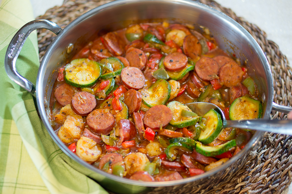 Spicy Sausage and Shrimp Skillet (Paleo)  Delicious Meets 