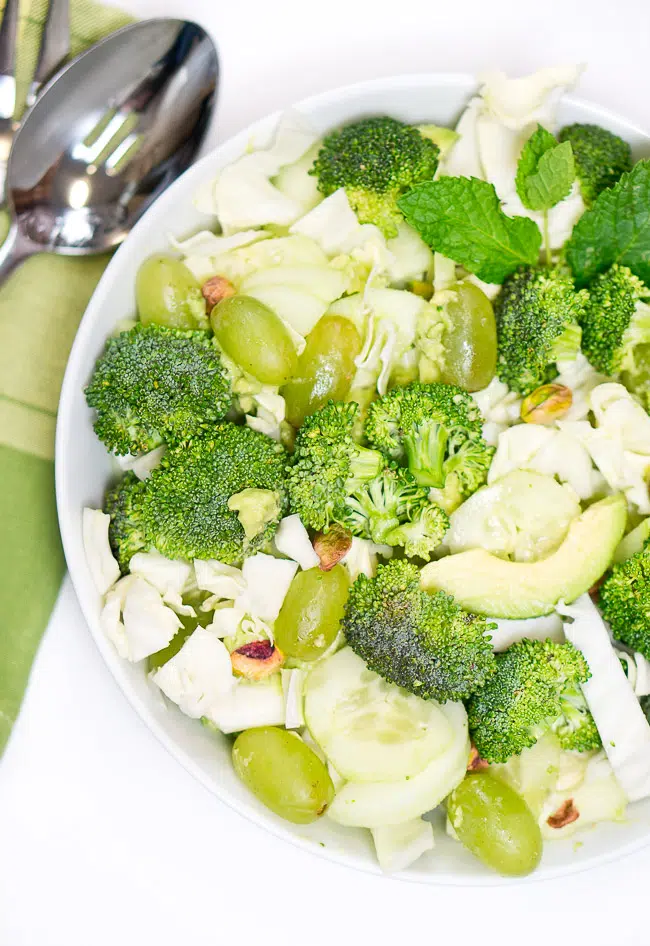 Prepared Green Goddess Detox Salad ready to serve