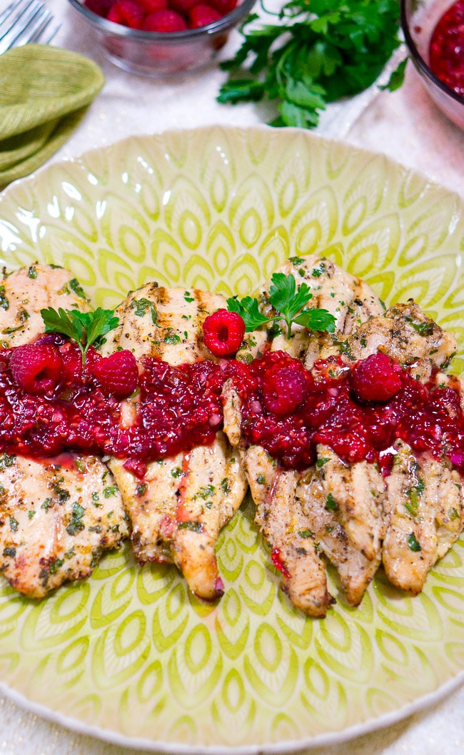 Grilled Chicken with Raspberry Balsamic Glaze