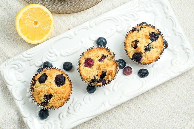 Paleo Lemon Blueberry Muffins
