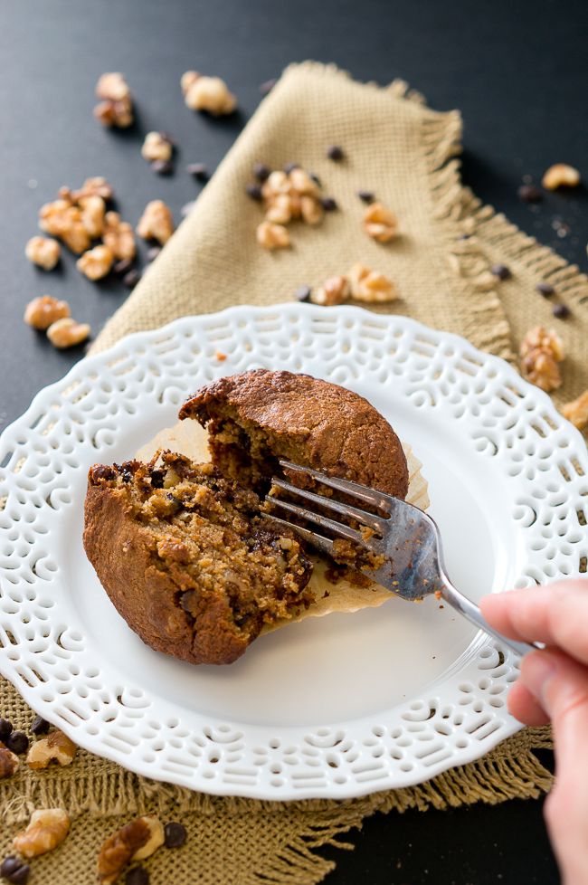 Paleo Banana Nut Chocolate Muffins