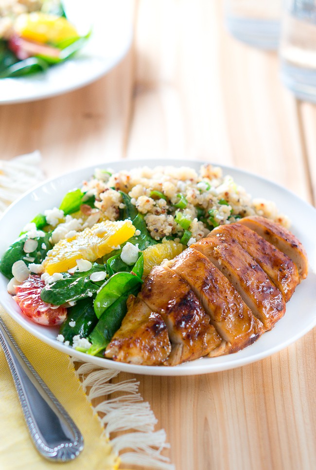 BalsamicGlazed Chicken with Citrus Quinoa Salad