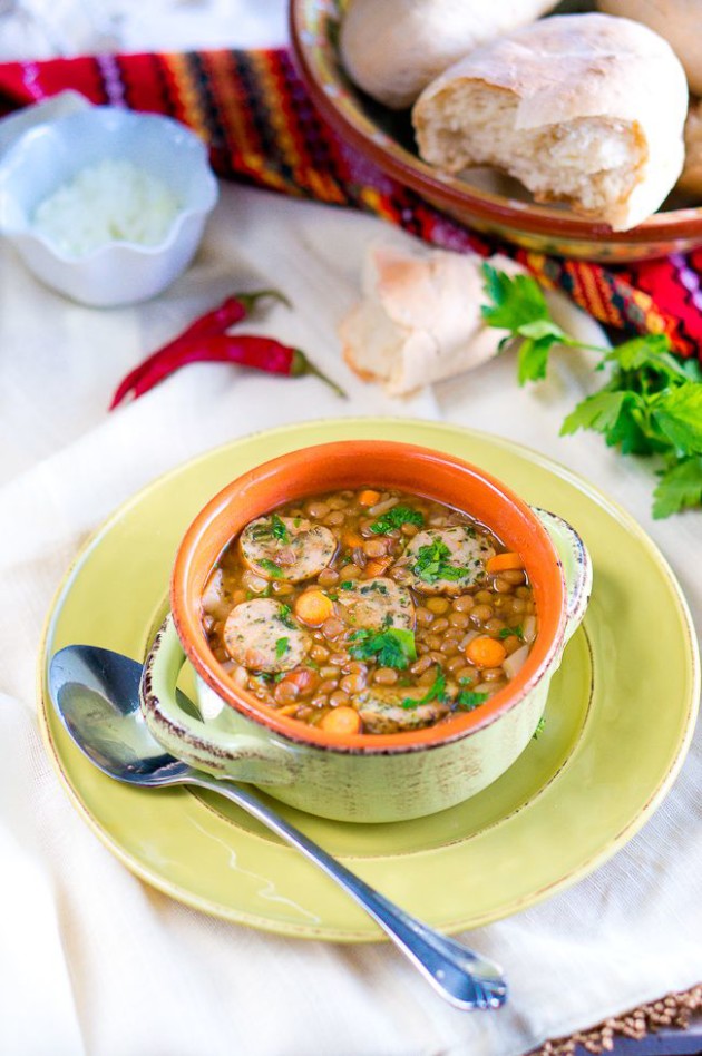 Italian Lentil Soup with Sausage Delicious Meets Healthy