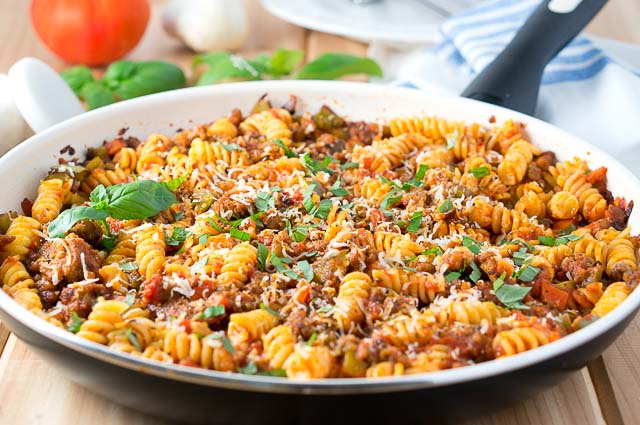 Italian Sausage and Peppers Pasta Skillet