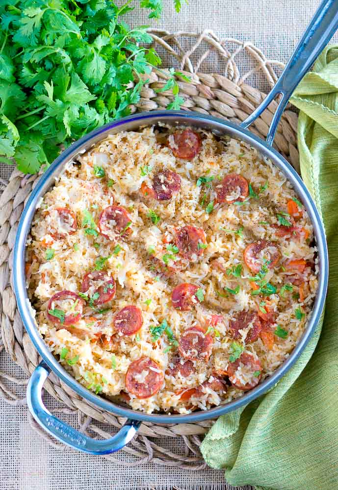 One Pot Sauerkraut and Sausage with Rice