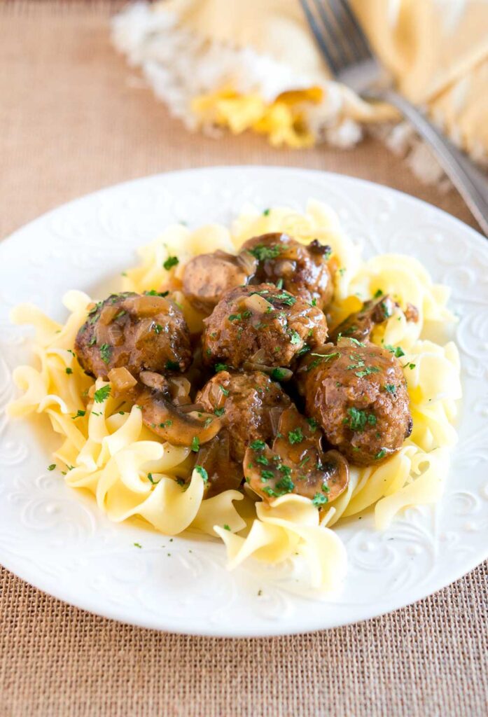 Salisbury Steak Meatballs with Mushroom Gravy Delicious Meets Healthy