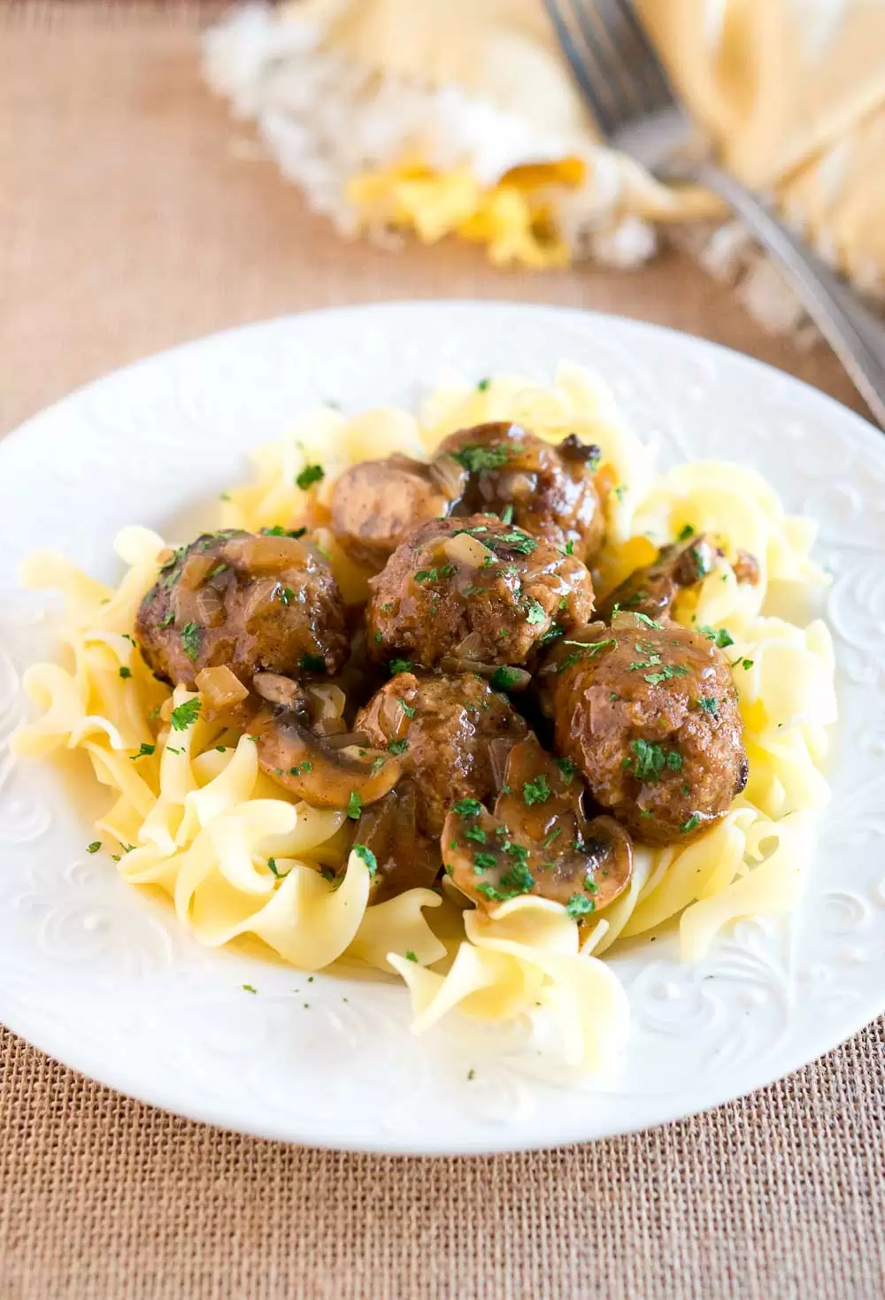 Salisbury Steak Meatballs with Mushroom Gravy