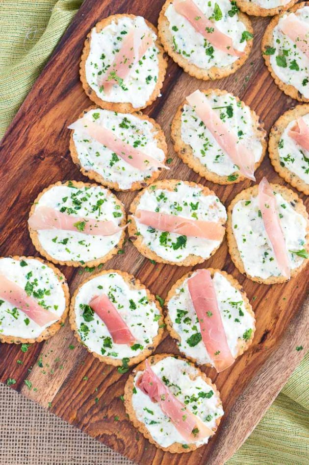 Ricotta and Prosciutto Cracker Appetizers Delicious Meets Healthy
