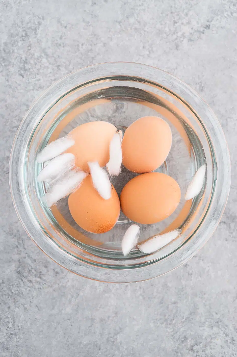 boiled egg in ice bath