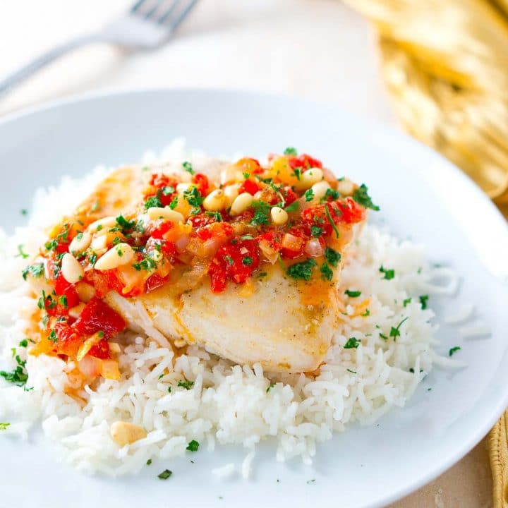 Mahi Mahi with Roasted Pepper Butter Sauce Delicious Meets Healthy