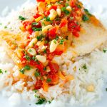 Mahi Mahi with Roasted Pepper Butter Sauce