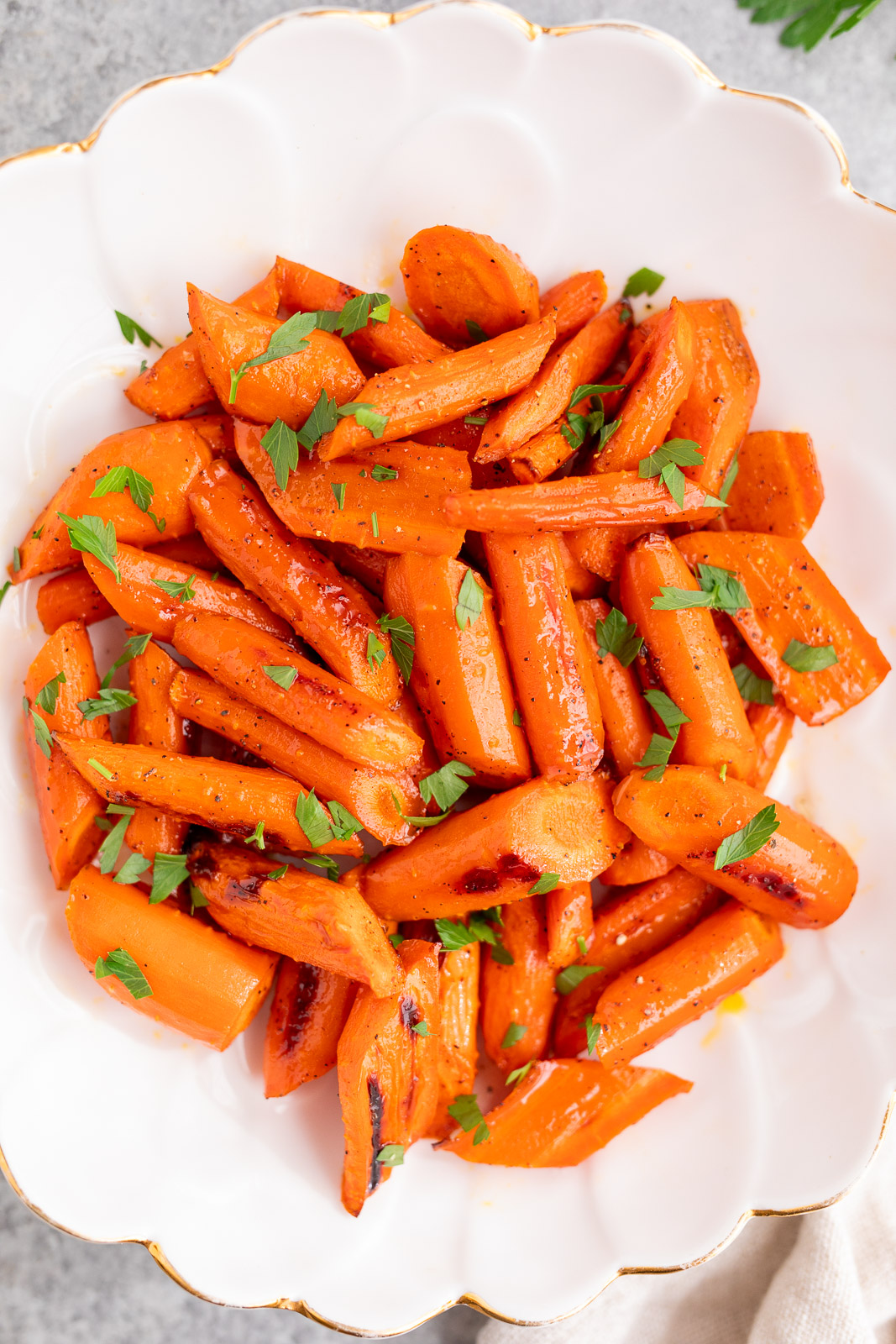 roasted carrots with honey glaze in a bowl