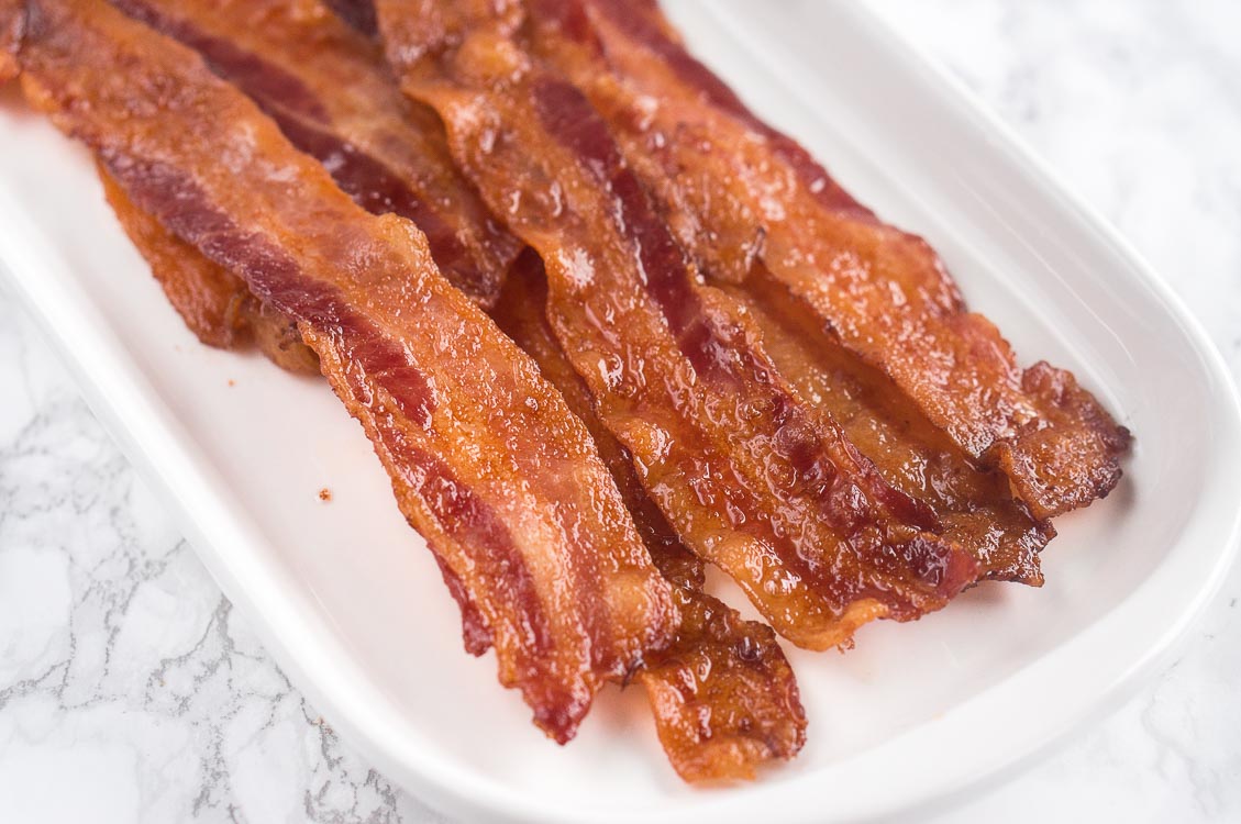 baked bacon on a plate