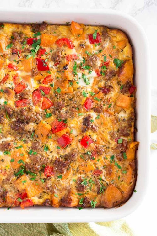 Sweet Potato Sausage and Egg Breakfast Casserole