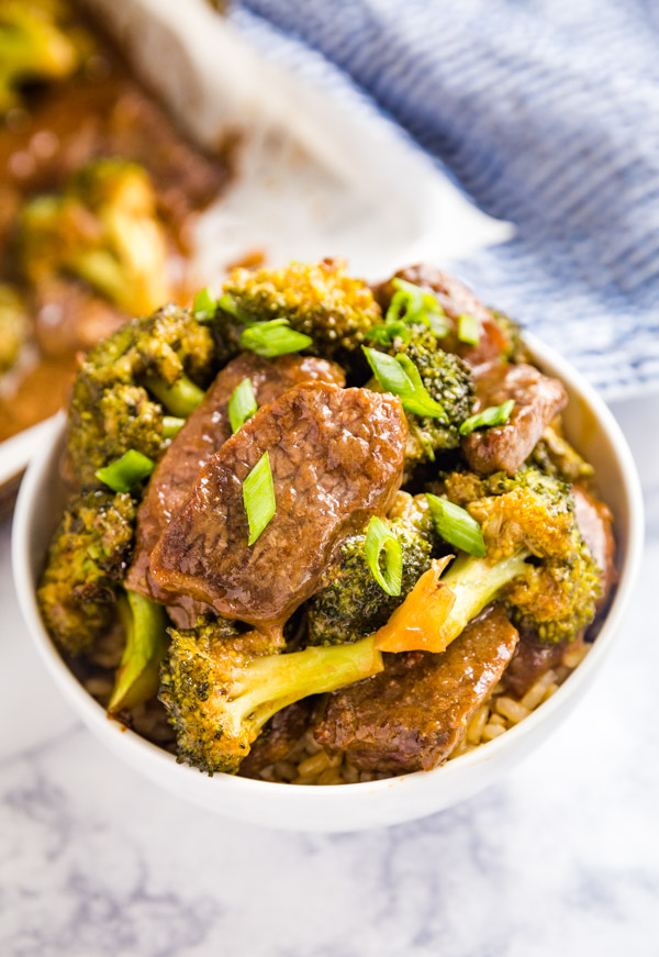 Beef and Broccoli dinner in a bowl