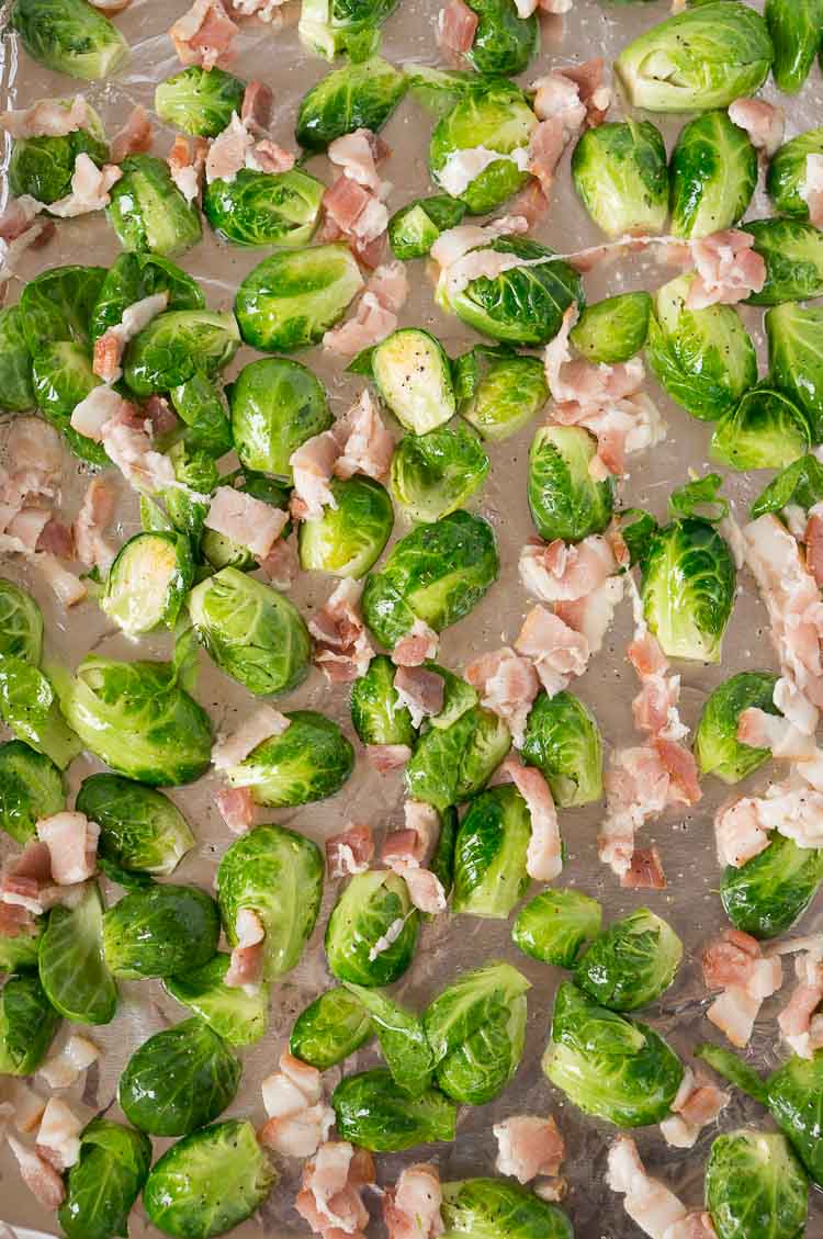 baked brussel sprouts and bacon