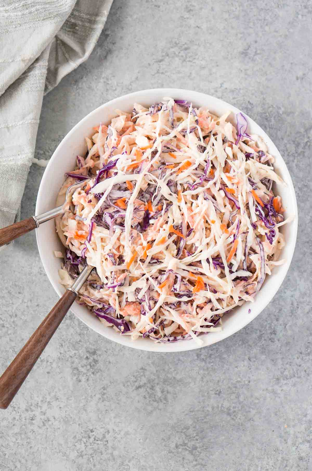 Classic coleslaw in a bowl