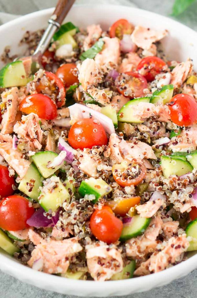 Quinoa Salad with Salmon Delicious Meets Healthy