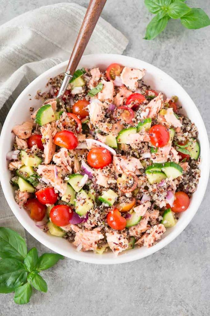 Quinoa Salad with Salmon Delicious Meets Healthy