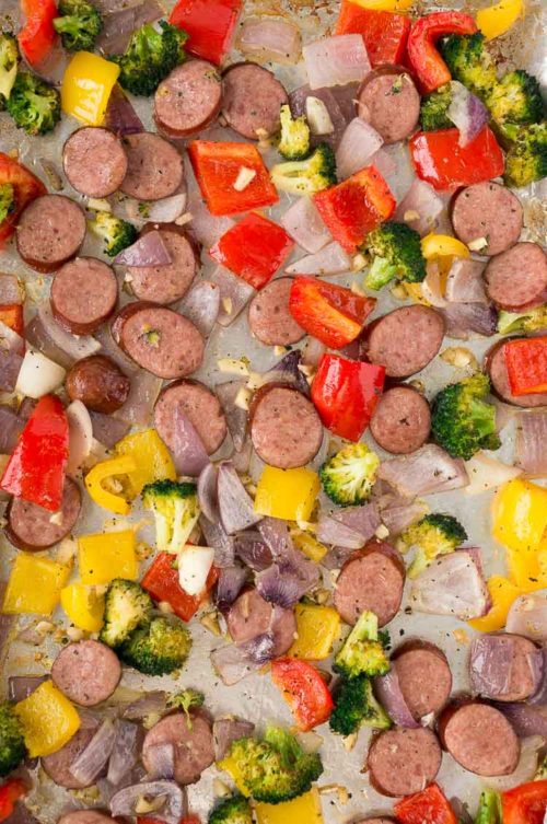 Roasted Vegetables and Sausage Delicious Meets Healthy