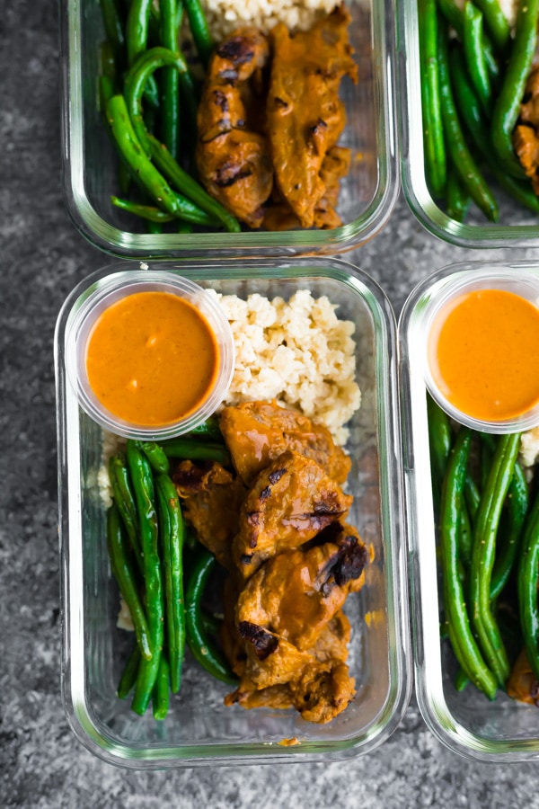 Low Carb Satay Beef Meal Prep