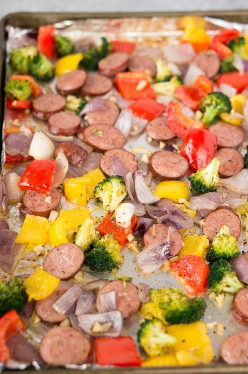 Roasted Vegetables and Sausage Delicious Meets Healthy