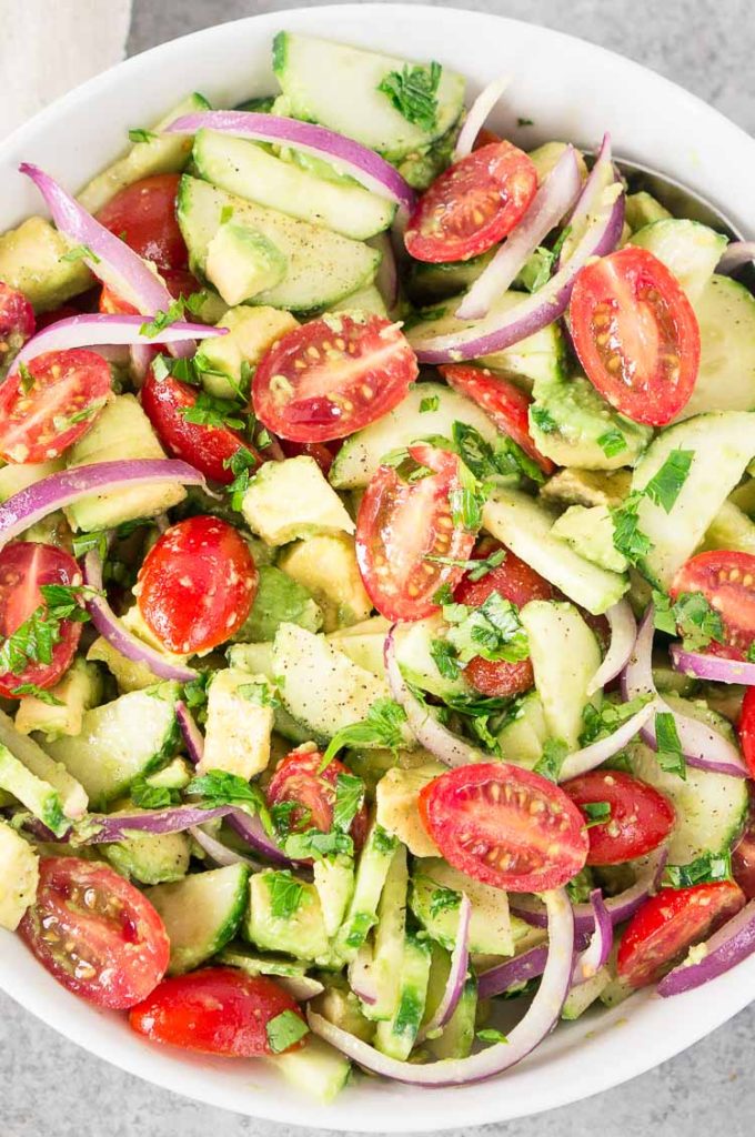 Tomato Cucumber Avocado Salad Delicious Meets Healthy