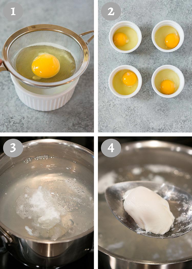 perfect poached eggs - process shots