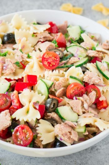 Tuna Pasta Salad (Ready in 15 Min.) - Delicious Meets Healthy