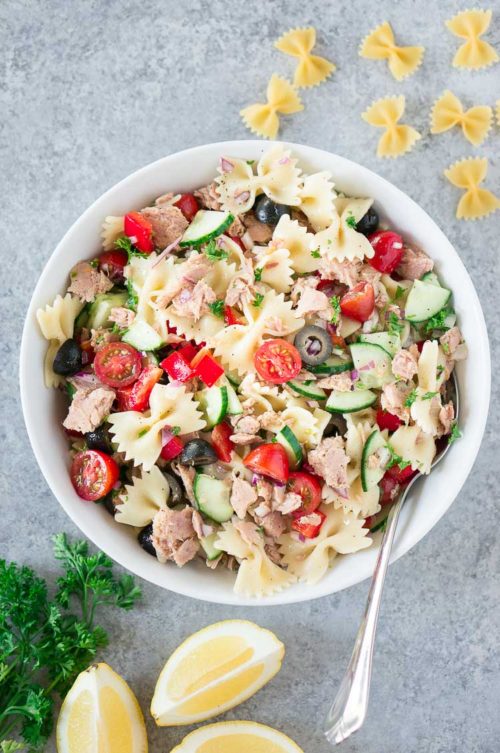 Tuna Pasta Salad (Ready in 15 Min.) - Delicious Meets Healthy