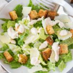 Caesar salad with homemade dressing and croutons