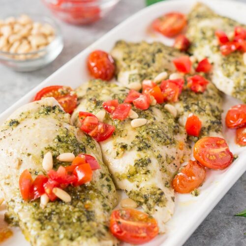 Pesto Chicken Recipe Recipe (30 Minutes) Delicious Meets Healthy