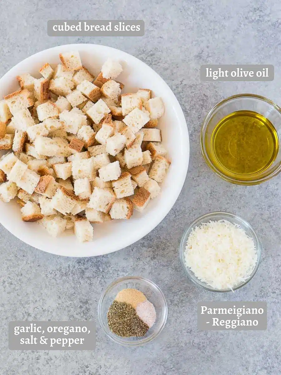 ingredients for homemade croutons