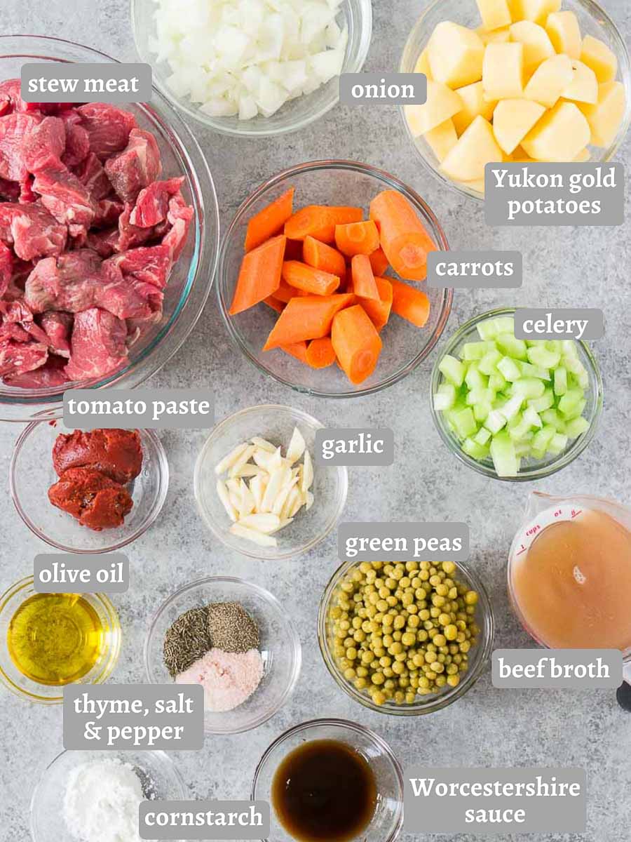 ingredients for beef stew
