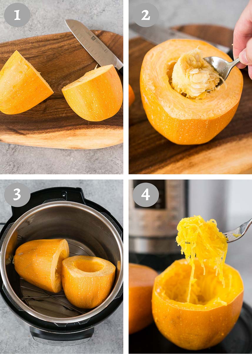 how to make spaghetti squash in the instant pot or pressure cooker