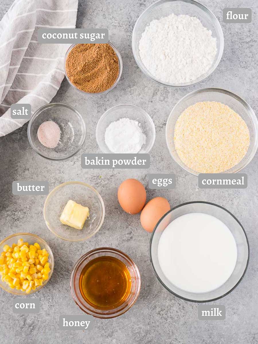 ingredients for cornbread muffins