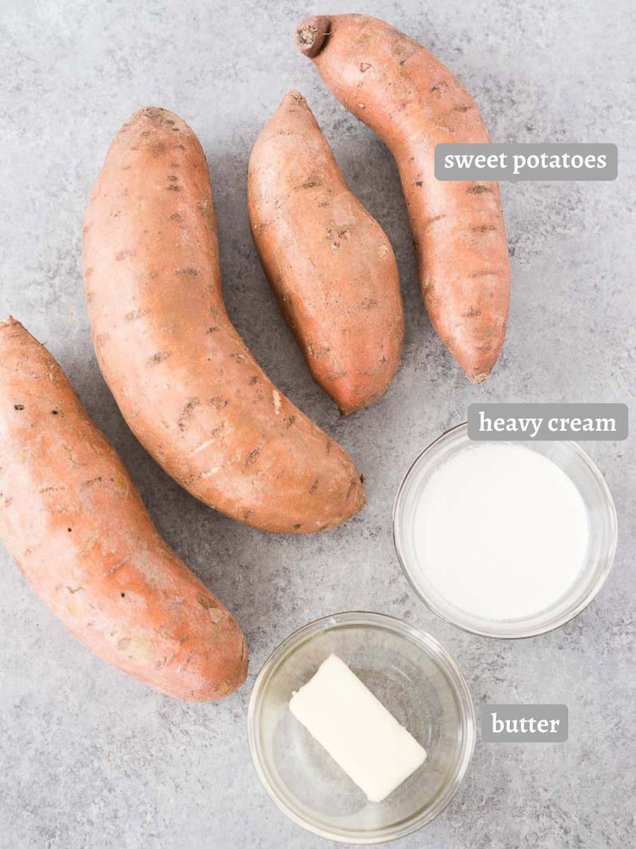 ingredients for sweet potato mash