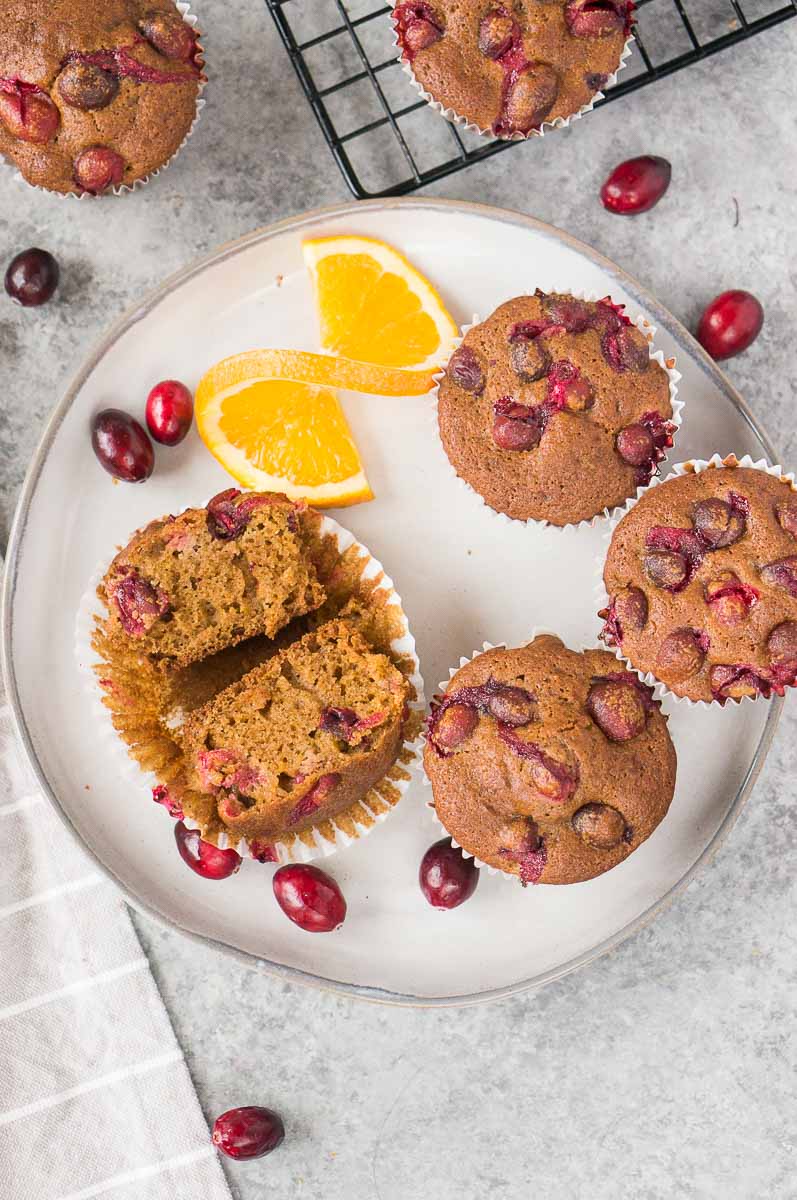 healthy cranberry muffins