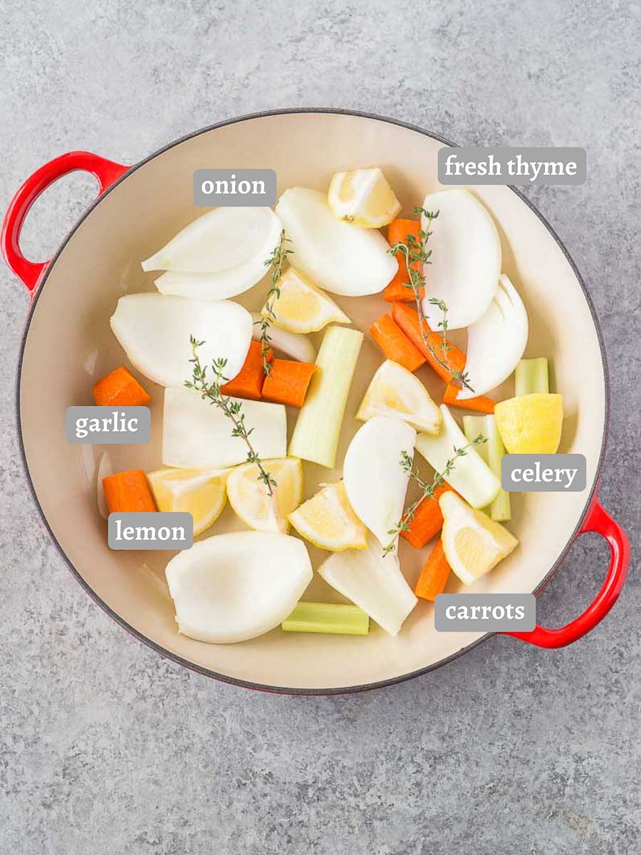 vegetables in a roasting pan