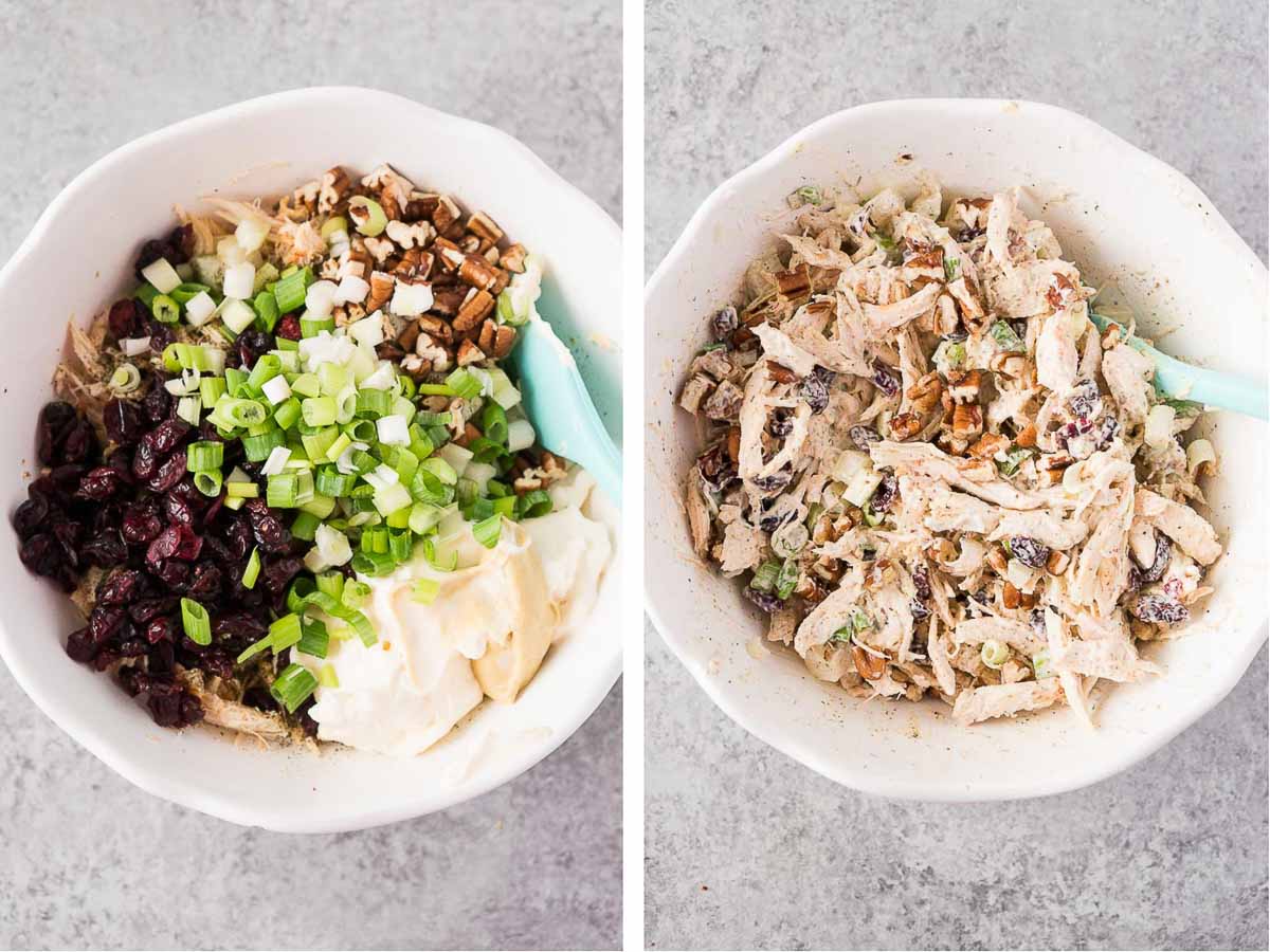 how to make turkey salad - process shots