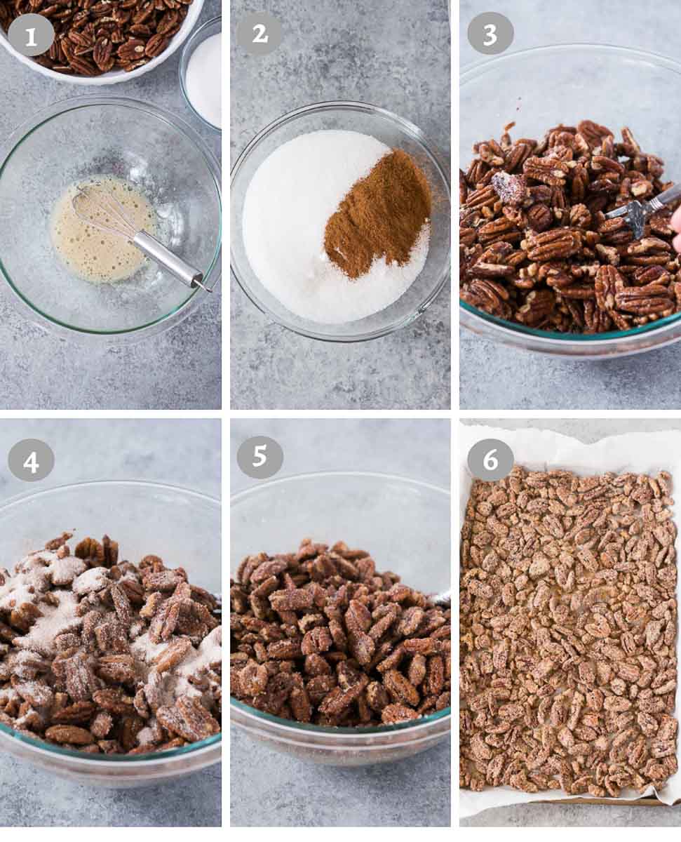 how to make candied pecans in the oven - step by step pictures