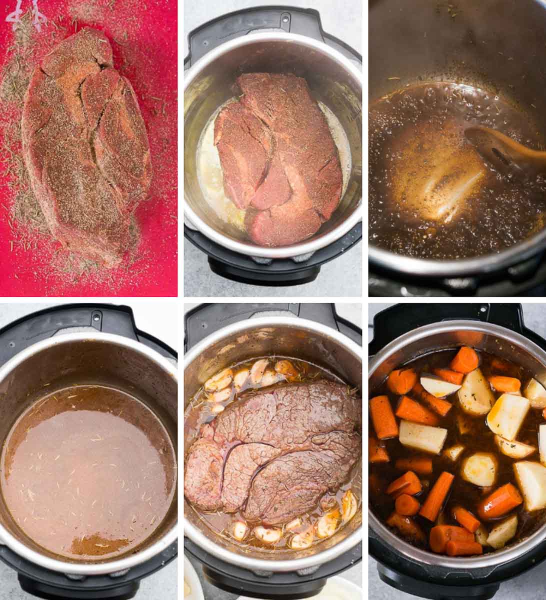how to make instant pot pot roast - step by step pictures
