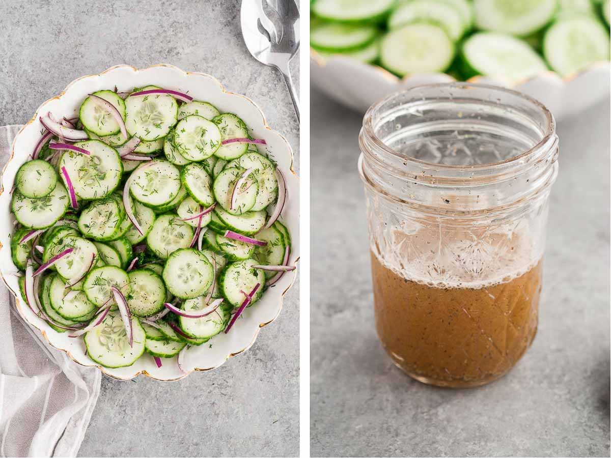 how to make cucumber salad and dressing