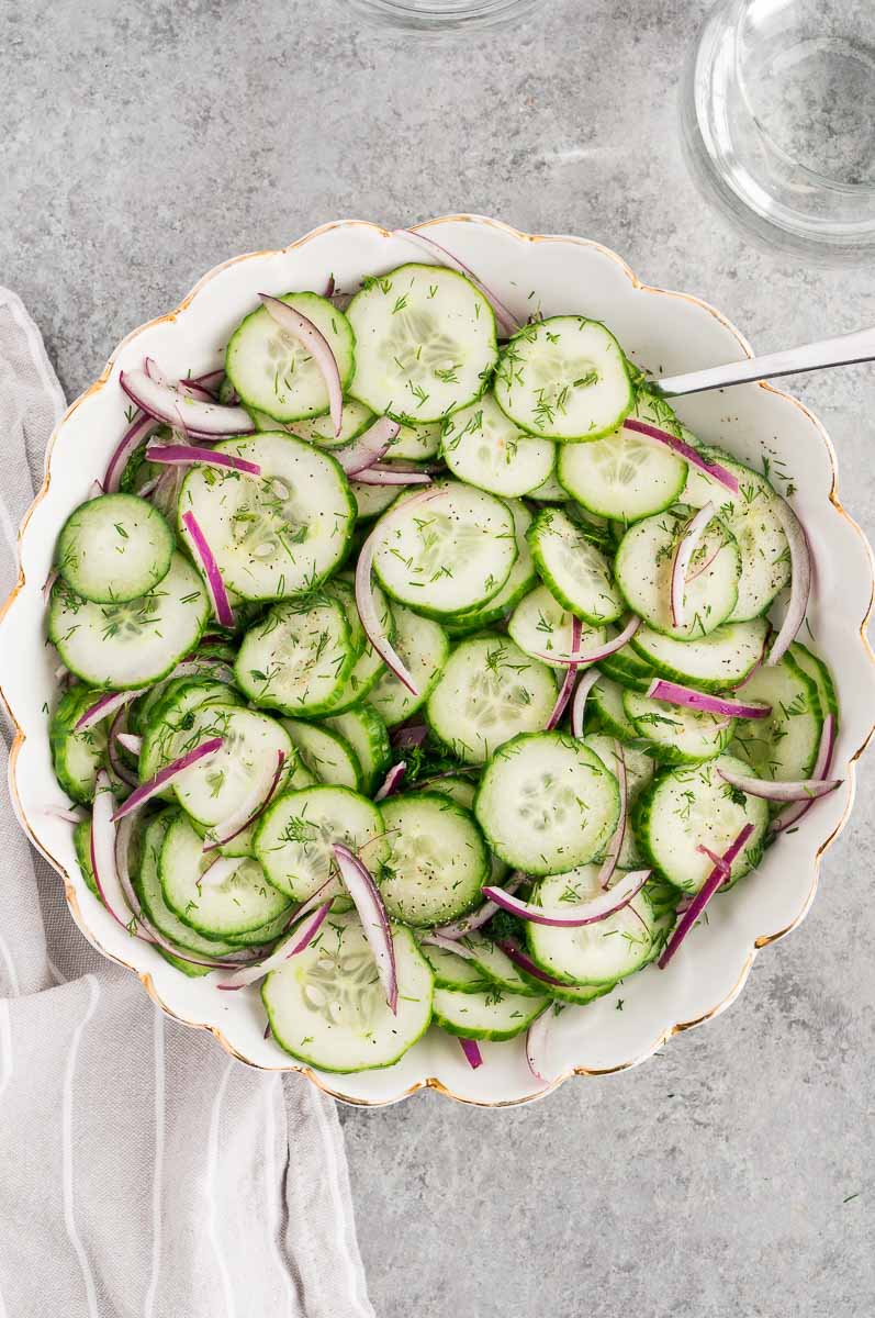 healthy cucumber salad with dill