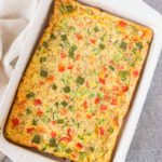 egg casserole in a baking dish