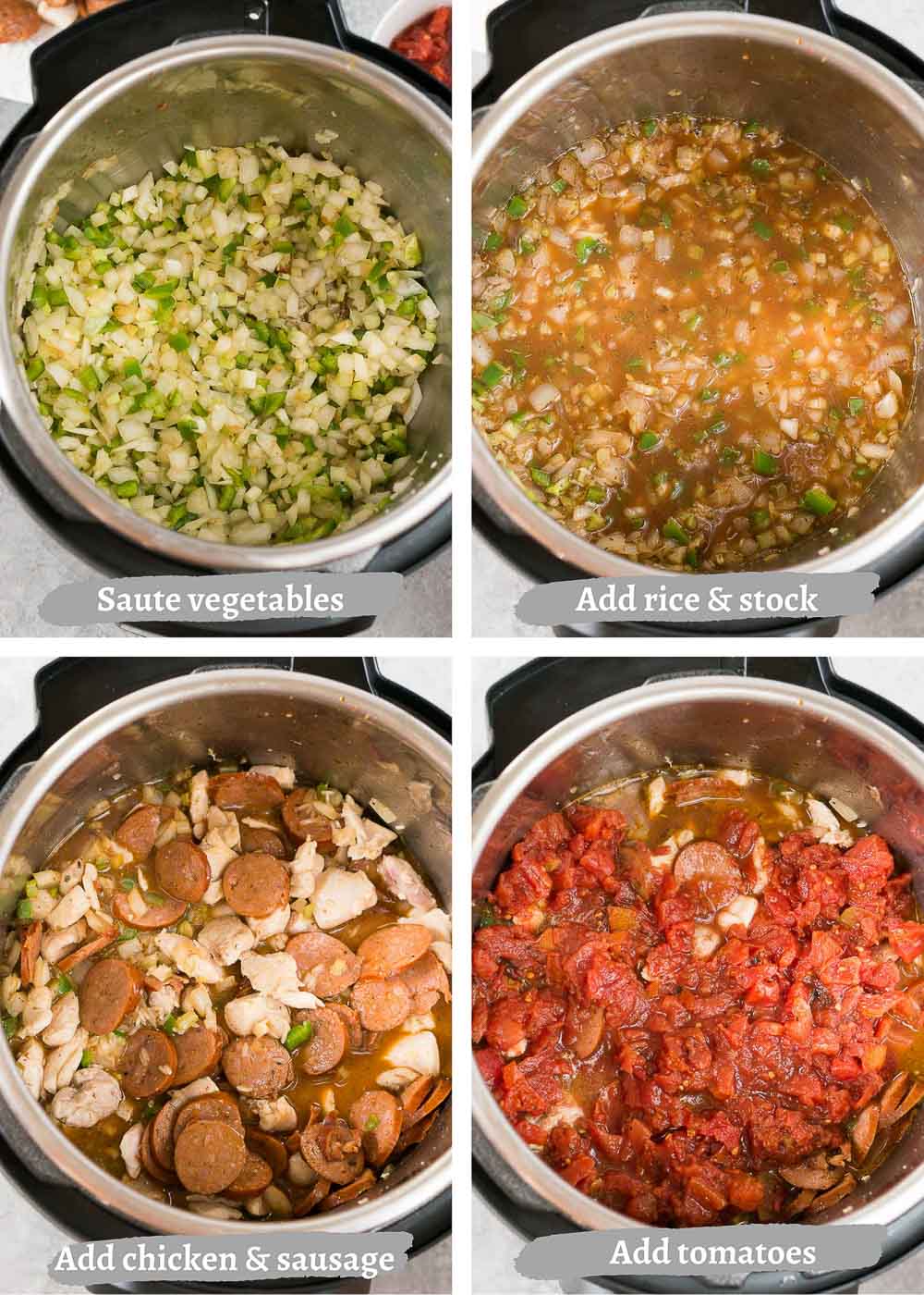 making easy jambalaya in the instant pot