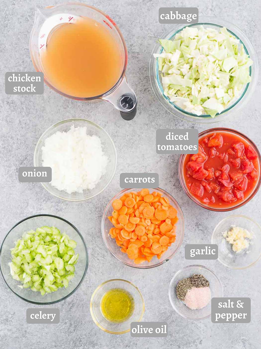 ingredients for cabbage soup recipe