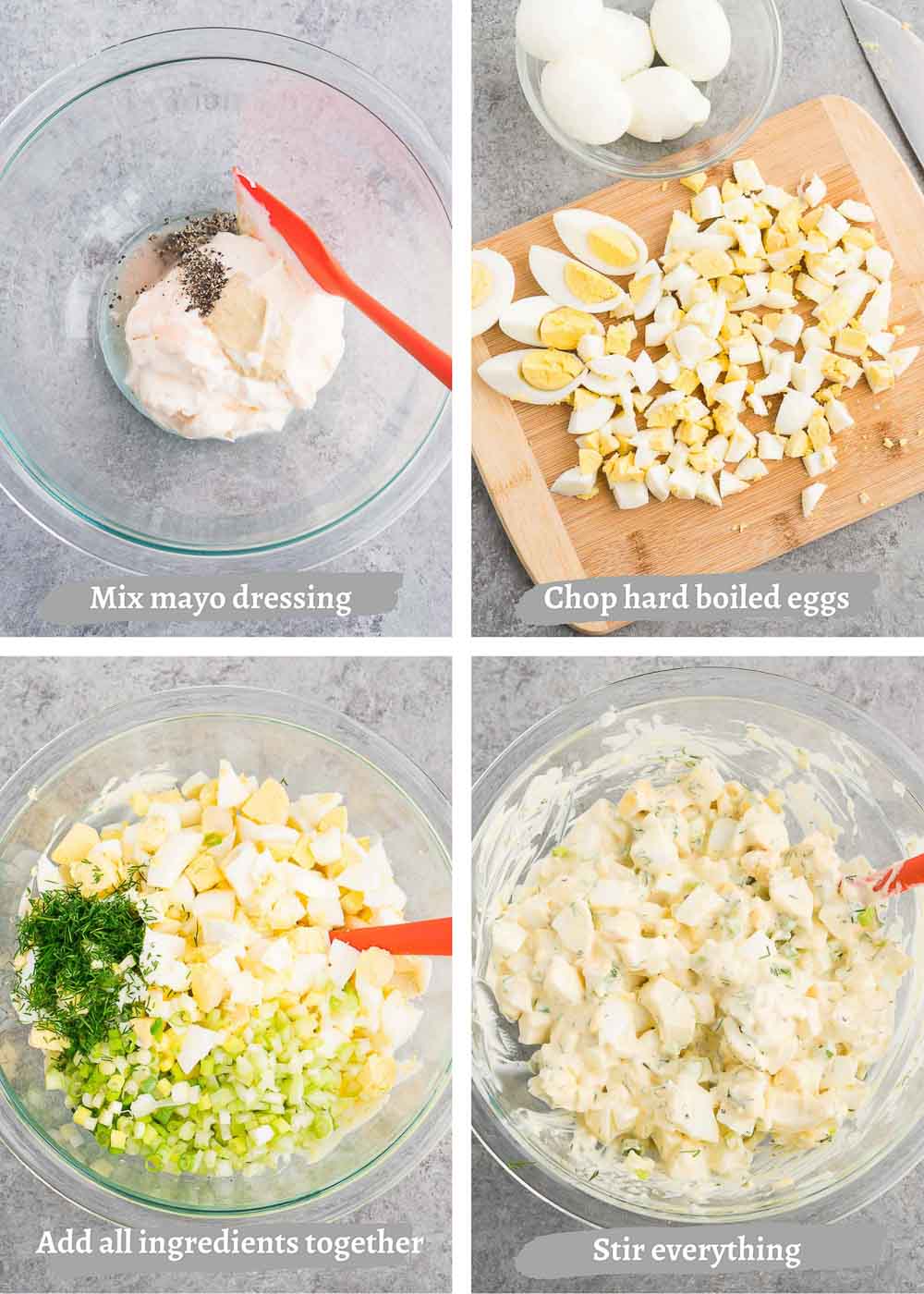 making egg salad - process shots